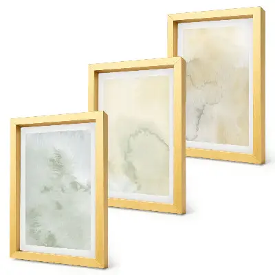 Bilderset mit Rahmen Pastellfarben auf Leinwand mit Farbstrukturen