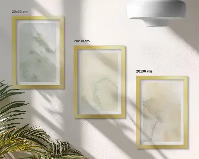 Bilderset mit Rahmen Pastellfarben auf Leinwand mit Farbstrukturen