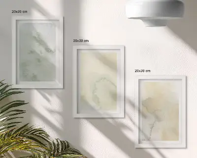 Bilderset mit Rahmen Pastellfarben auf Leinwand mit Farbstrukturen
