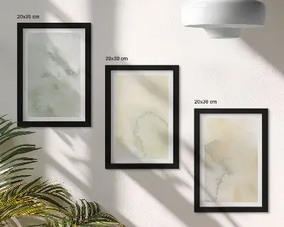 Bilderset mit Rahmen Pastellfarben auf Leinwand mit Farbstrukturen