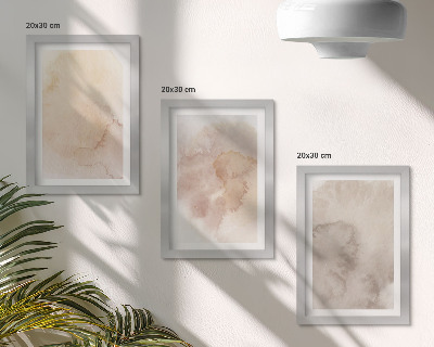 Fotowand Warme Aquarelle auf Leinwand mit pastellfarbenen Texturen