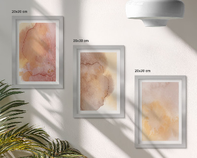 Bilderwand Warme Aquarellfarben auf Leinwand, farbenfrohe Texturen