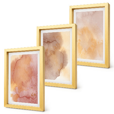 Bilderwand Warme Aquarellfarben auf Leinwand, farbenfrohe Texturen
