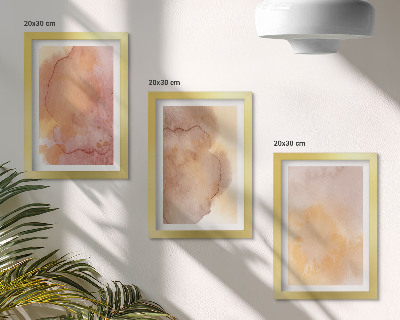 Bilderwand Warme Aquarellfarben auf Leinwand, farbenfrohe Texturen