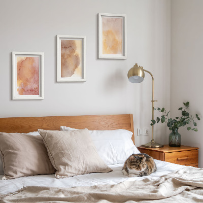 Bilderwand Warme Aquarellfarben auf Leinwand, farbenfrohe Texturen