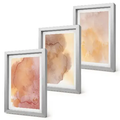 Bilderwand warme Aquarellfarben auf Leinwand mit farbenfrohen Texturen
