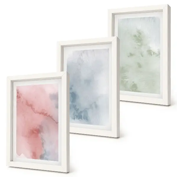 Fotowand Pastellfarbene Strukturen und bunte Aquarelle auf Leinwand