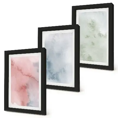 Fotowand Pastellfarbene Strukturen und bunte Aquarelle auf Leinwand