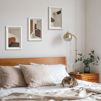 Bilderset mit rahmen Abstrakte Boho-Malereiformen in modernem Stil