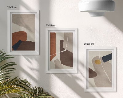 Bilderset mit rahmen Abstrakte Boho-Malereiformen in modernem Stil
