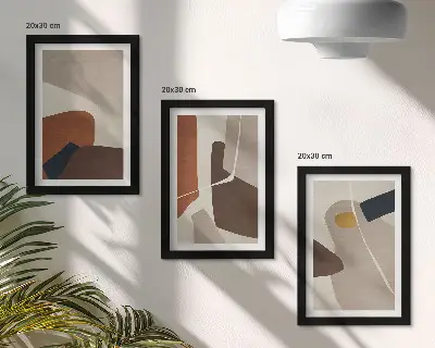 Bilderset mit Rahmen abstrakte Boho-Malereiformen in modernem Design