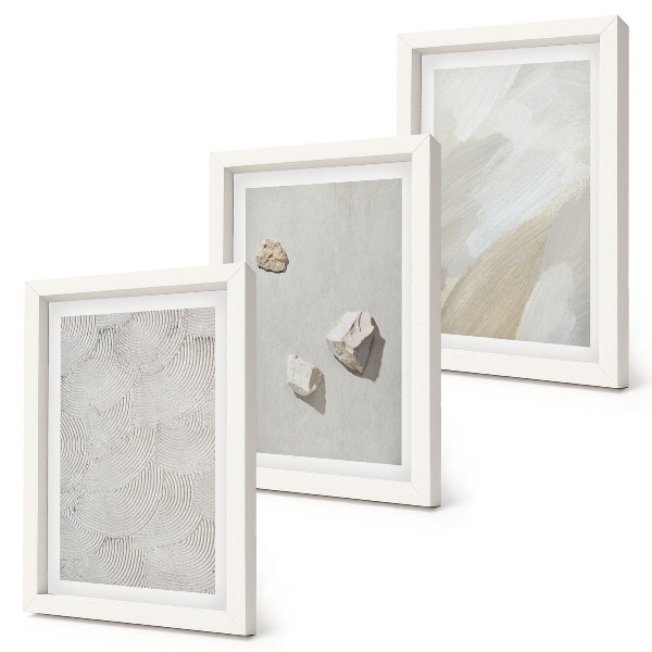 Bilderwand Sand, Steine und moderne Farbstrukturen