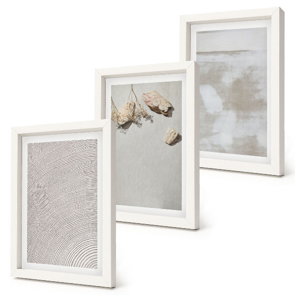 Bilderset mit rahmen Sand, Steine und abgenutzte Texturen – Boho-Stil
