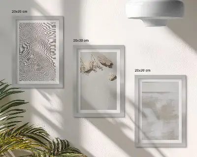 Bilderset mit Rahmen sand, steine und abgenutzte texturen im Boho-Stil