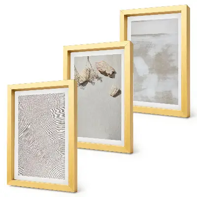 Bilderset mit Rahmen sand, steine und abgenutzte texturen im Boho-Stil