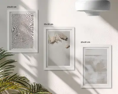 Bilderset mit Rahmen sand, steine und abgenutzte texturen im Boho-Stil