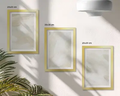 Bilderset mit Rahmen leuchtende abstrakte Farben im zarten Boho-Stil