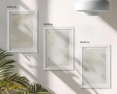 Bilderset mit Rahmen leuchtende abstrakte Farben im zarten Boho-Stil