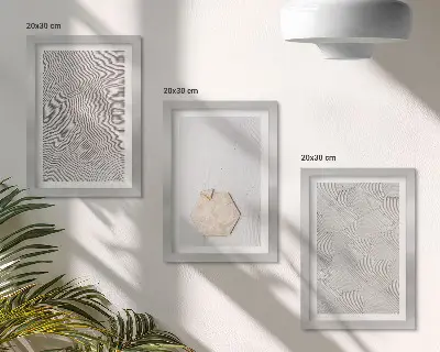 Bilderwand leichte Texturen im Sand im zarten Boho-Stil