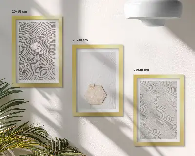 Bilderwand leichte Texturen im Sand im zarten Boho-Stil