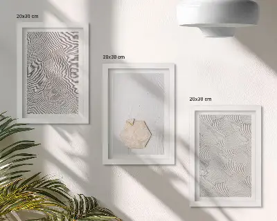 Bilderwand leichte Texturen im Sand im zarten Boho-Stil