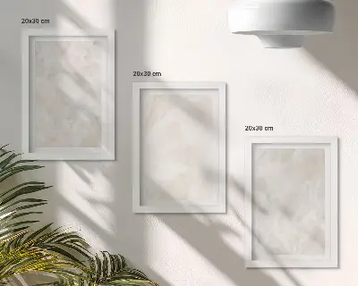 Bilderwand mit Strukturen aus weißem Marmor in Pastellfarben