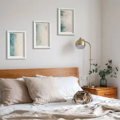 Fotowand aquarellmalerei im minimalistischen Stil auf Leinwand