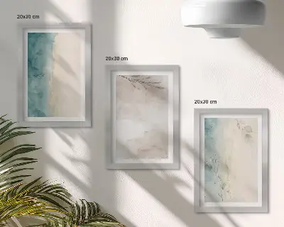 Bilderset mit Rahmen mit subtiler aquarellartiger Textur