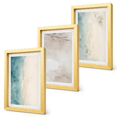 Bilderset mit Rahmen mit subtiler aquarellartiger Textur