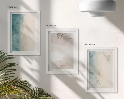 Bilderset mit Rahmen mit subtiler aquarellartiger Textur