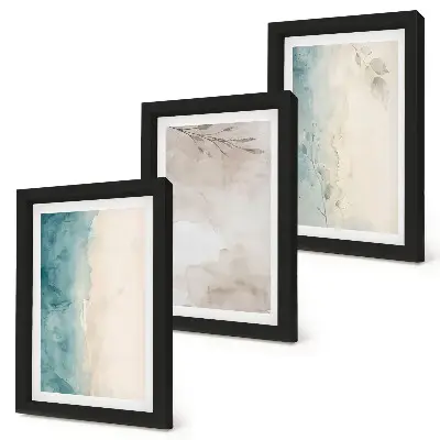 Bilderset mit Rahmen mit subtiler aquarellartiger Textur