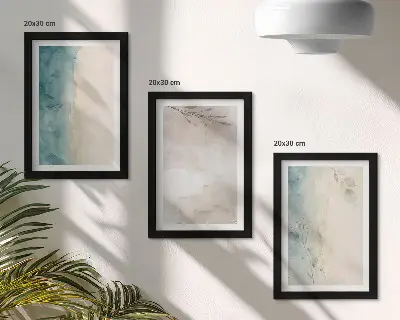 Bilderset mit Rahmen mit subtiler aquarellartiger Textur