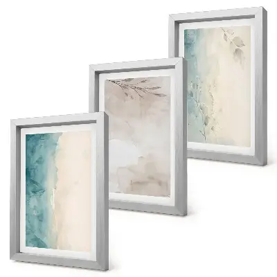 Bilderset mit Rahmen mit subtiler aquarellartiger Textur