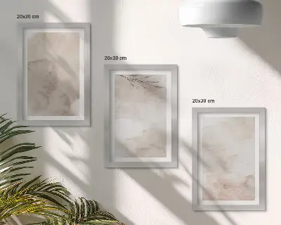 Bilderwand mit Textur von verschütteten Aquarellfarben im Boho-Stil