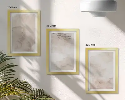 Bilderwand mit Textur von verschütteten Aquarellfarben im Boho-Stil