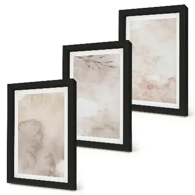 Bilderwand mit Textur von verschütteten Aquarellfarben im Boho-Stil
