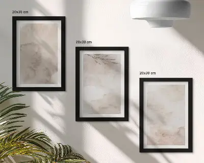 Bilderwand mit Textur von verschütteten Aquarellfarben im Boho-Stil