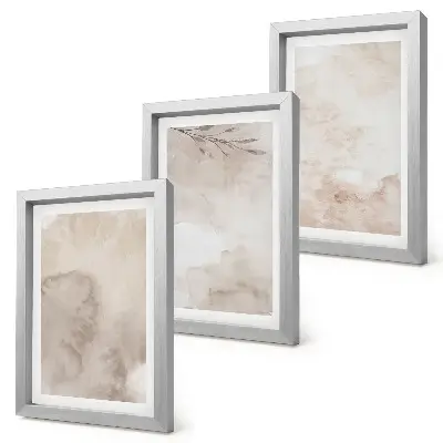 Bilderwand mit Textur von verschütteten Aquarellfarben im Boho-Stil