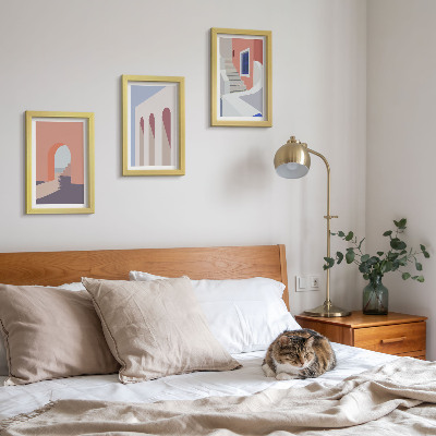 Bilderwand Illustrationen urbaner Architektur im minimalistischen Stil