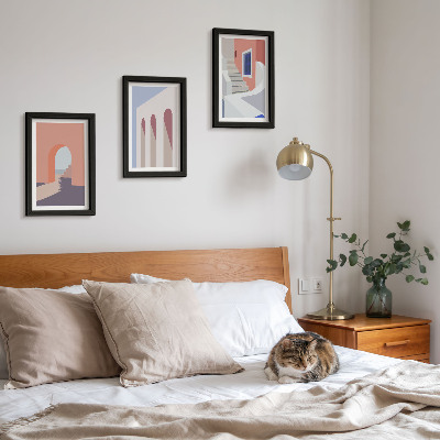 Bilderwand Illustrationen urbaner Architektur im minimalistischen Stil