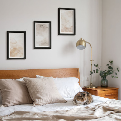 Bilderwand Aquarellflecken und Blätter in Pastellfarben