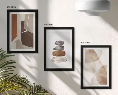 Abstrakte Malerei als Bilderset moderne Dekoration inklusive Rahmen