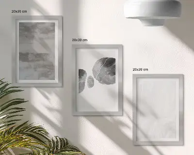 Bilderwand mit abstrakten Formen und Strukturen im modernen Stil