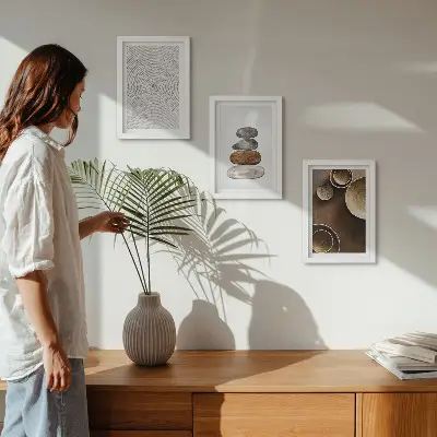 Bilderwand mit Texturen in moderner Designkunst