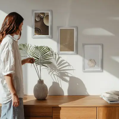 Fotowand mit minimalistischen Texturen in warmen Farben