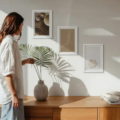 Fotowand mit minimalistischen Texturen in warmen Farben