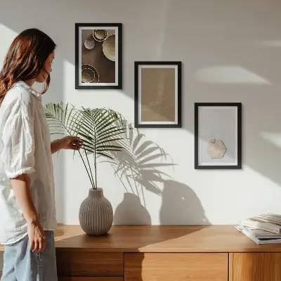 Fotowand mit minimalistischen Texturen in warmen Farben