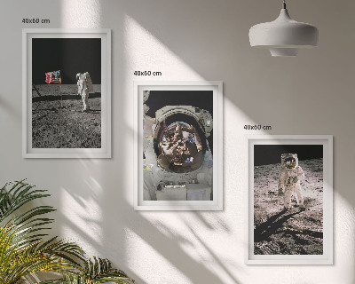 Bilder-3er-set mit rahmen NASA-Mondlandung