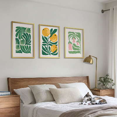 Gerahmtes bilderset Minimalistische Pflanzenmuster