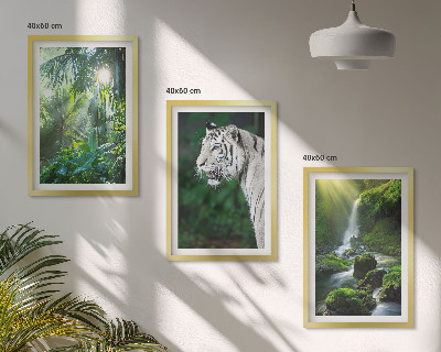 Gerahmtes bilderset Dschungeltigerwasserfall